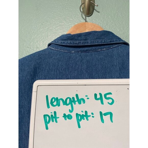 Vintage Stonybrook Women's Blue Denim Floral Button Dress with Tie Size Small - Picture 10 of 10